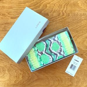 [NWT] Green Snake Print Lodis Snap Closure Wallet